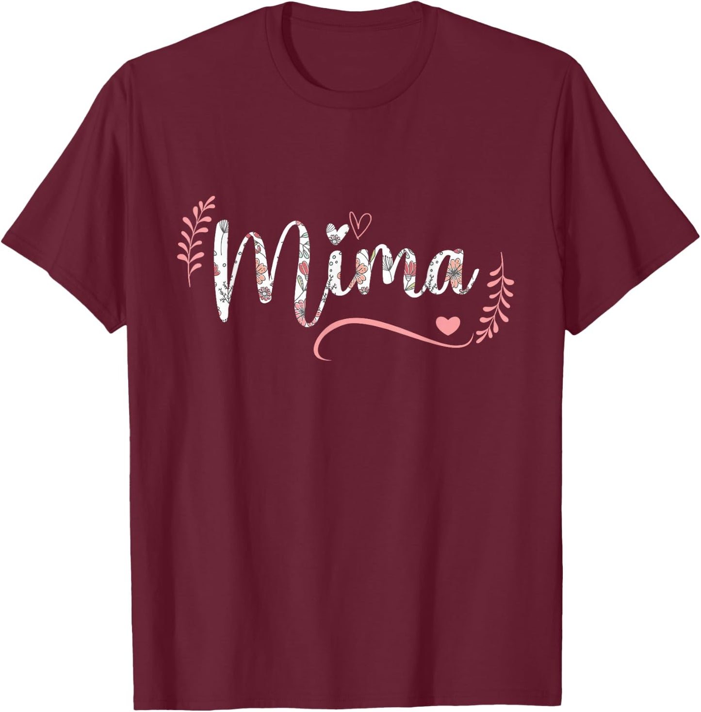 Mima Floral Grandma Christmas Mother's Day Grandparents T-Shirt - T-Shirt | Maroon