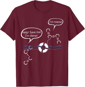 Funny Organic Chemistry Shirt-Diene and Triene Men T-Shirt - T-Shirt | Maroon
