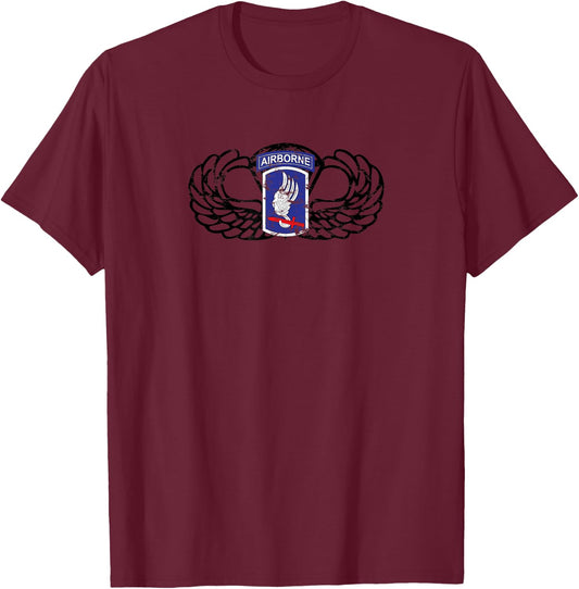 173rd Airborne Brigade Jumpwings T-Shirt - T-Shirt | Maroon