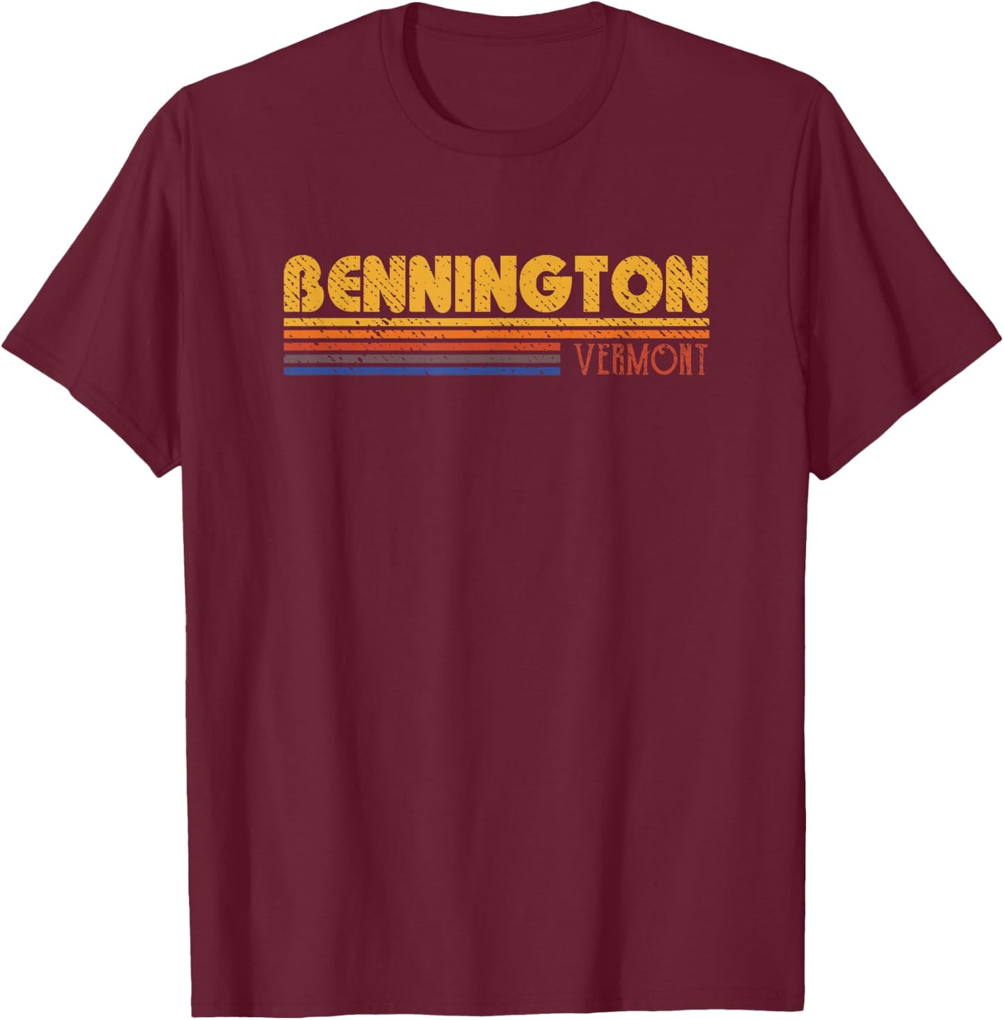 Retro Bennington Vermont T-Shirt - T-Shirt | Maroon