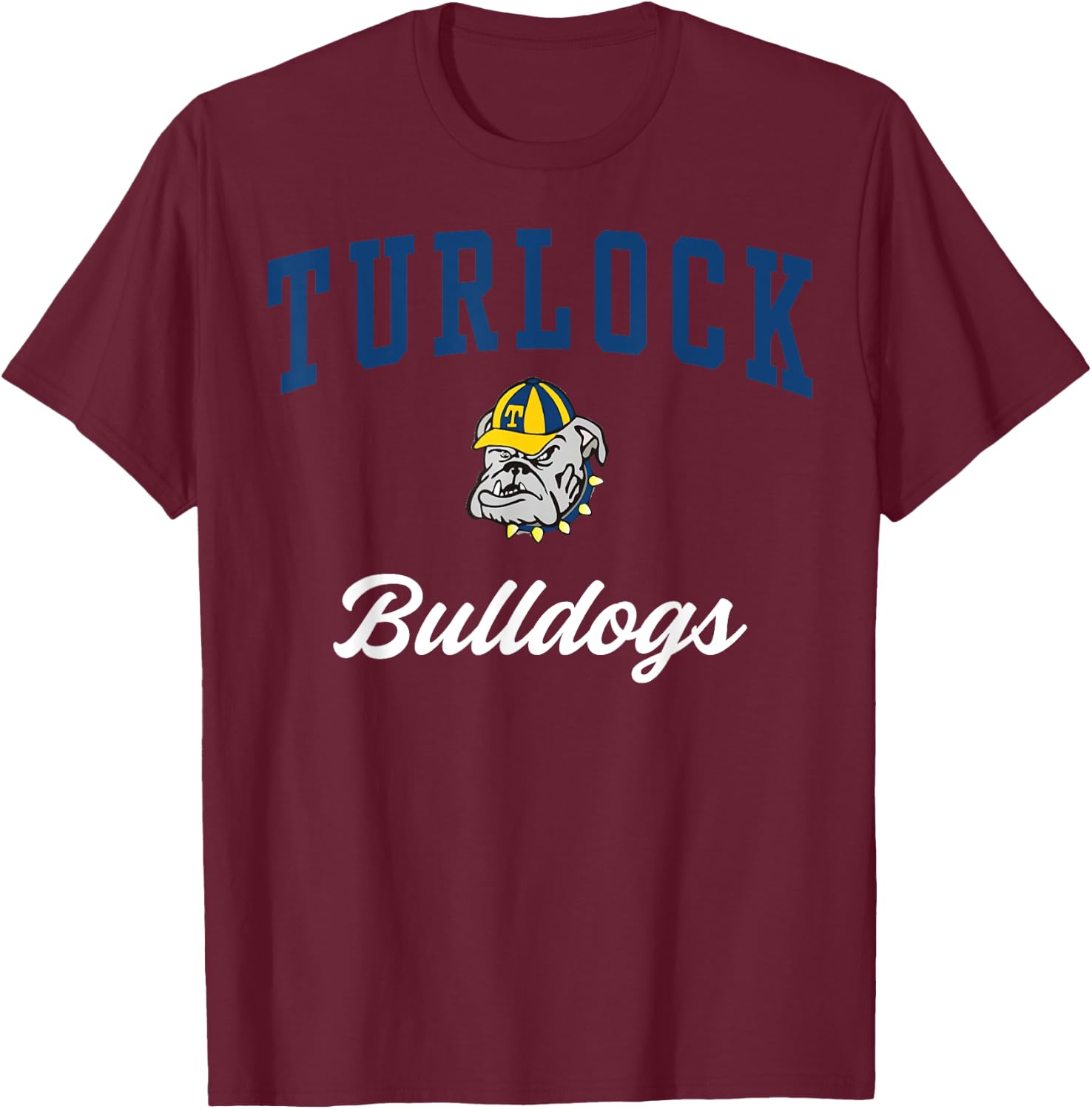 Turlock High School Bulldogs C3 T-Shirt - T-Shirt | Maroon