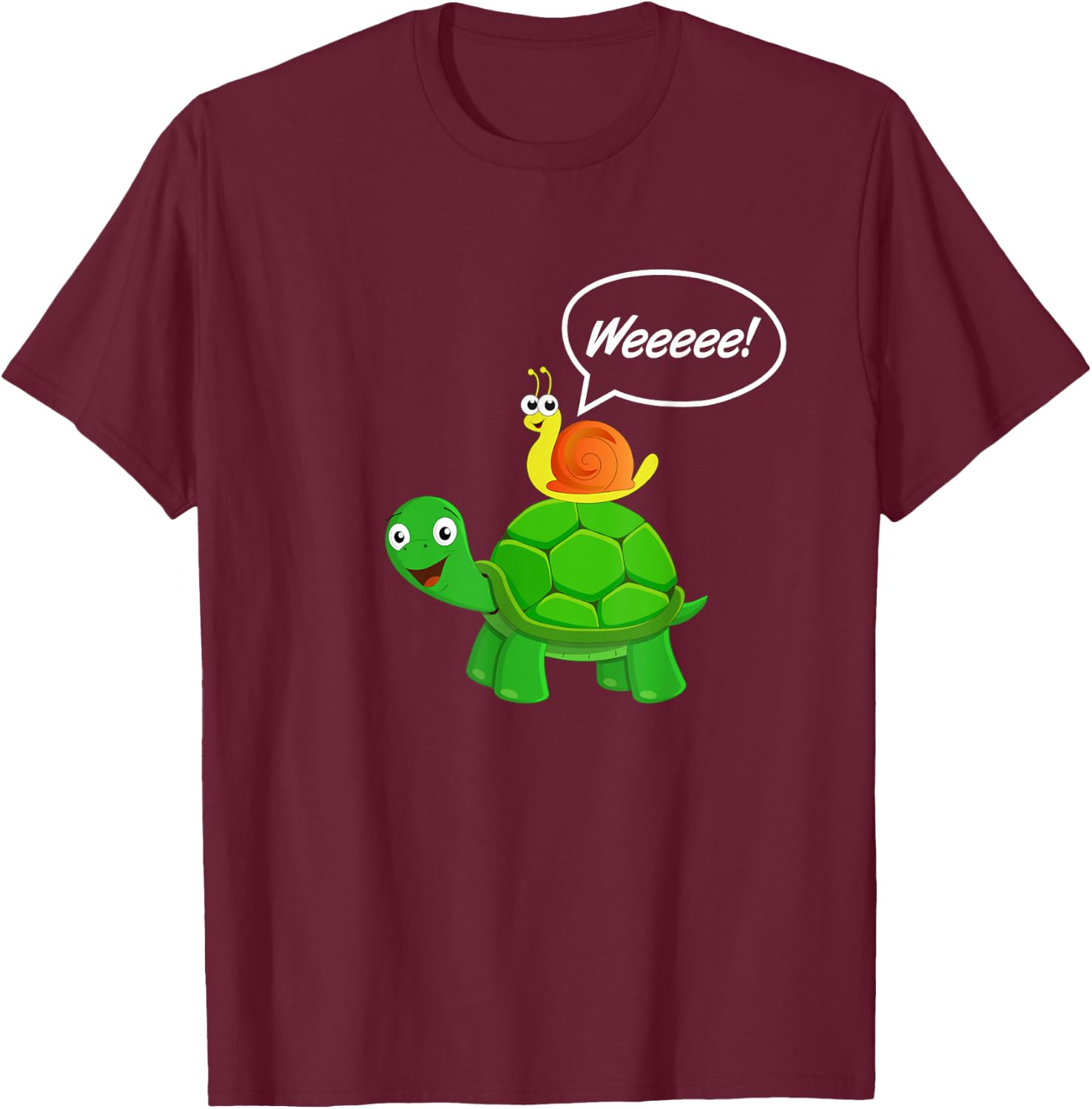 Funny Turtle Snail T-Shirt - T-Shirt | Maroon