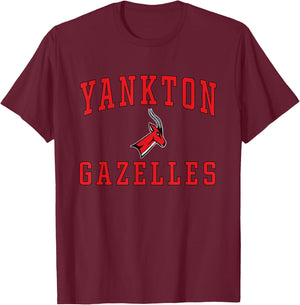 Yankton High School Gazelles C1 T-Shirt - T-Shirt | Maroon