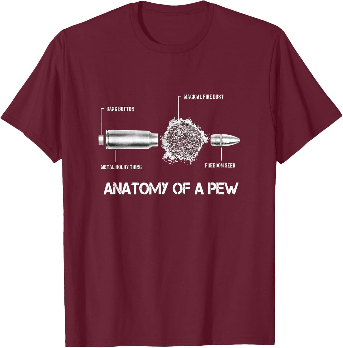 Bullet Ammunition Anatomy 5,56 mm Design For A Soldier T-Shirt - T-Shirt | Maroon
