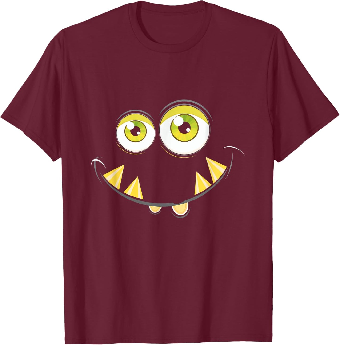 Monster Face Cute Halloween Costume Idea Kids Fun T-Shirt - T-Shirt | Maroon