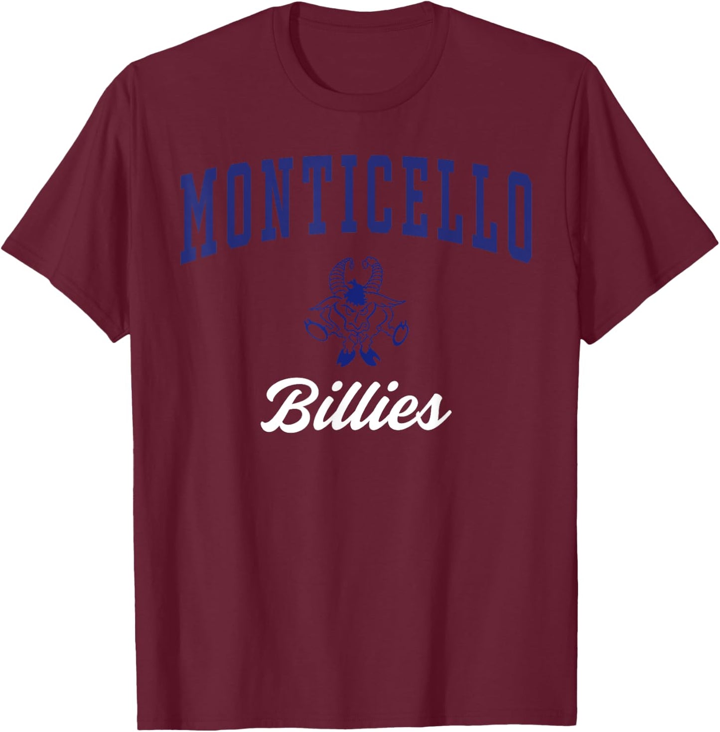 Monticello High School Billies C3 T-Shirt - T-Shirt | Maroon