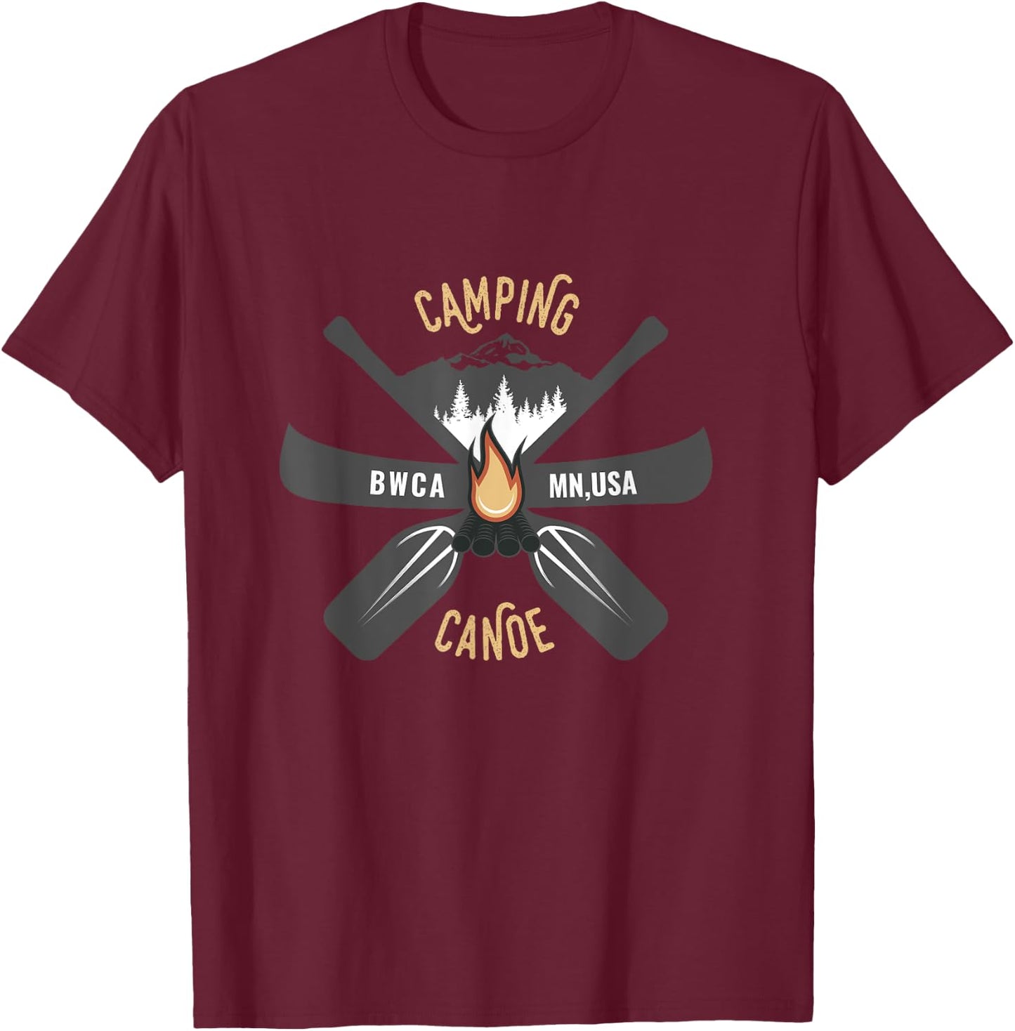 BWCA Canoe Canoeing Outdoor Camping Gifts T-Shirt - T-Shirt | Maroon