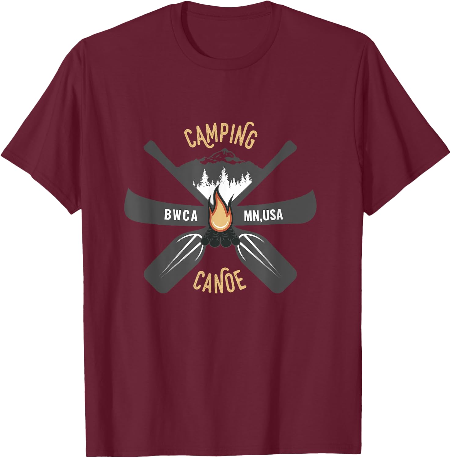BWCA Canoe Canoeing Outdoor Camping Gifts T-Shirt - T-Shirt | Maroon