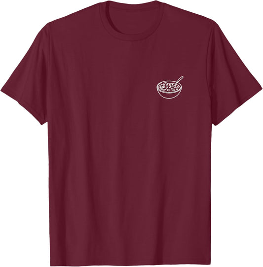 Clam Chowder Minimalist Badge Patch Line Art T-Shirt - T-Shirt | Maroon