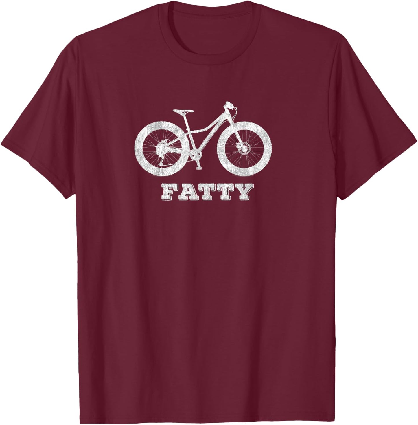 Distressed FATTY Fat Bike Shirt for Fat Tire Bike Fans T-Shirt - T-Shirt | Maroon
