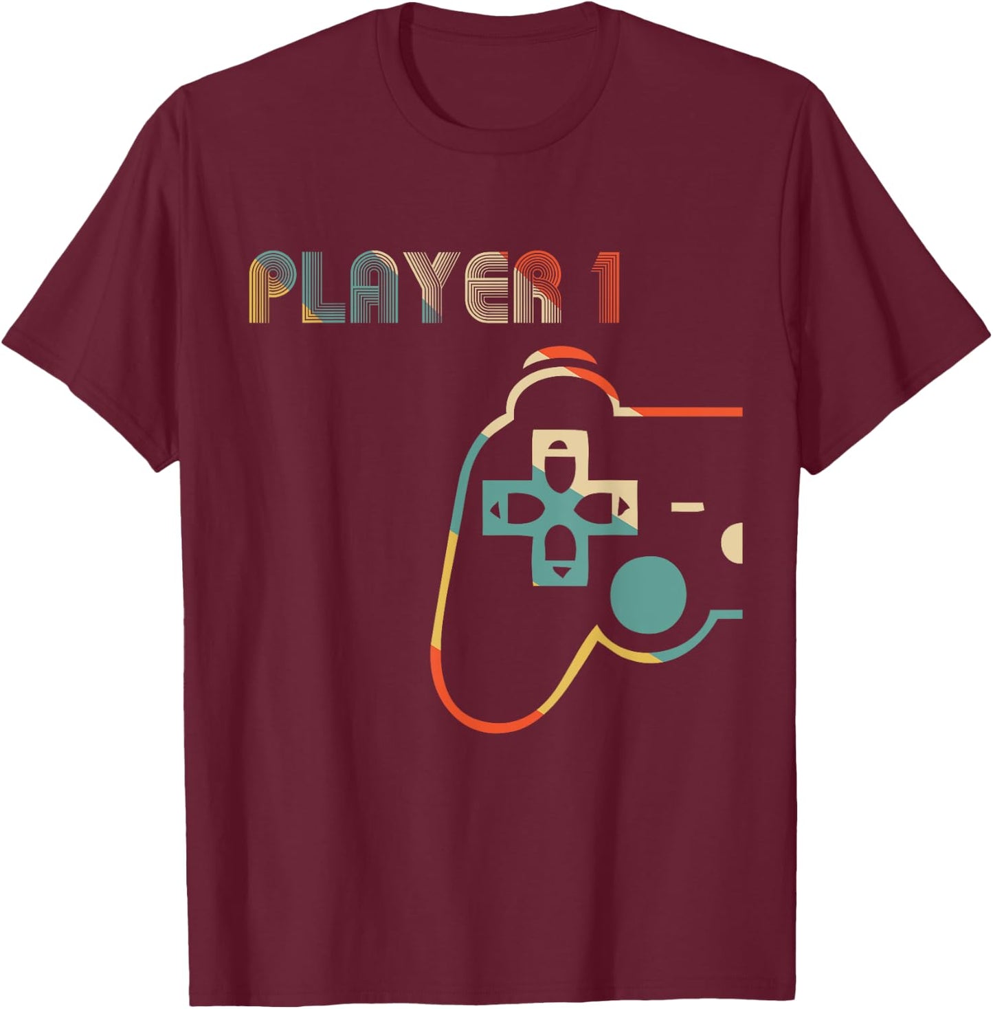 Matching Video Gamers Couple Player 1 Player 2 T-Shirt - T-Shirt | Maroon