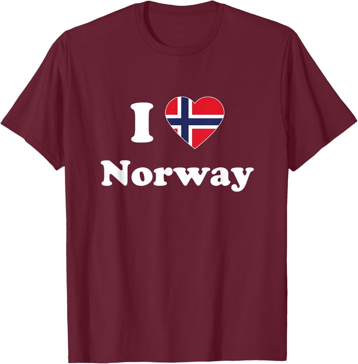 I Love Norway I Heart Norway Norwegian T-Shirt - T-Shirt | Maroon