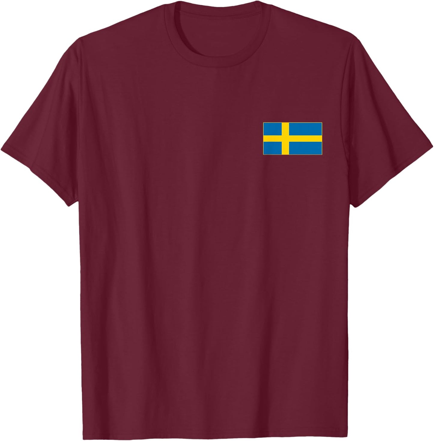 Sweden Flag Sverige Swedish Flags Women Men T-Shirt - T-Shirt | Maroon