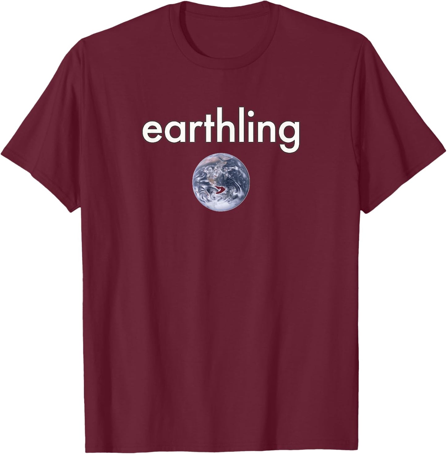 Funny Earthling Planet Earth Globe Geek Nerd Fun T-Shirt - T-Shirt | Maroon