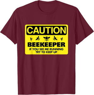 Beekeeper Beekeeping Shirt If You See Me Running T-Shirt - T-Shirt | Maroon
