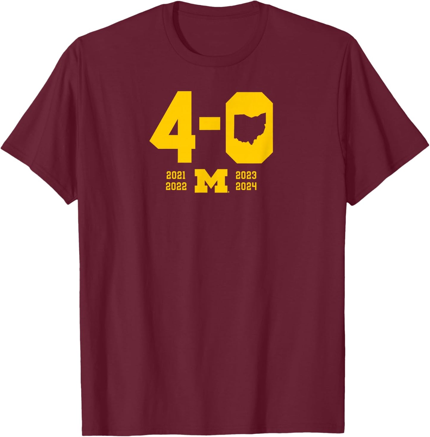 BreakingT 4-0 in The Game Michigan Football - Blue, -Adults, Short Sleeve, , Football T-Shirt - T-Shirt | Maroon