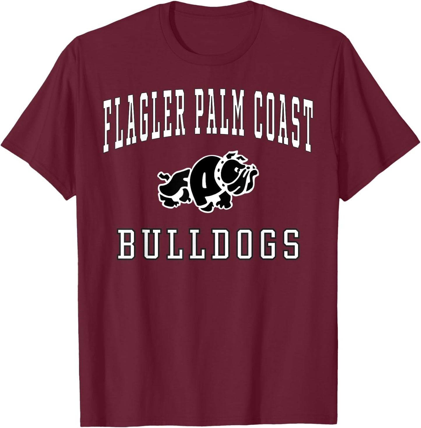 Flagler Palm Coast High School Bulldogs C1 T-Shirt - T-Shirt | Maroon
