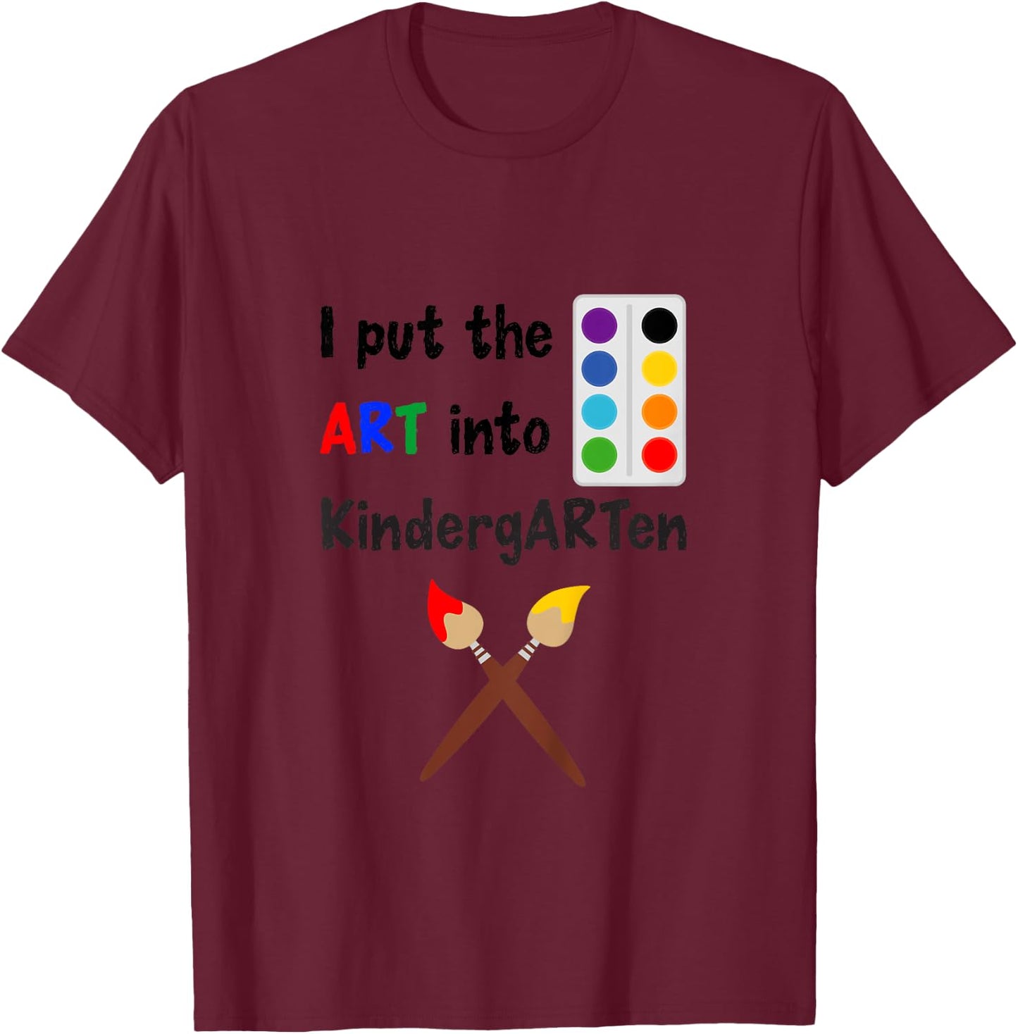 Kids Kindergarten For Artistic Creative Boys Girls Art Painting T-Shirt - T-Shirt | Maroon