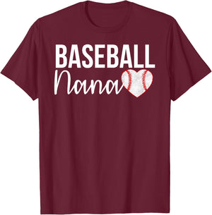 Baseball Nana Baseball Gifts For Baseball Fans T-Shirt - T-Shirt | Maroon