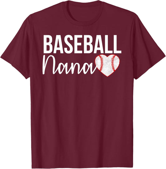 Baseball Nana Baseball Gifts For Baseball Fans T-Shirt - T-Shirt | Maroon