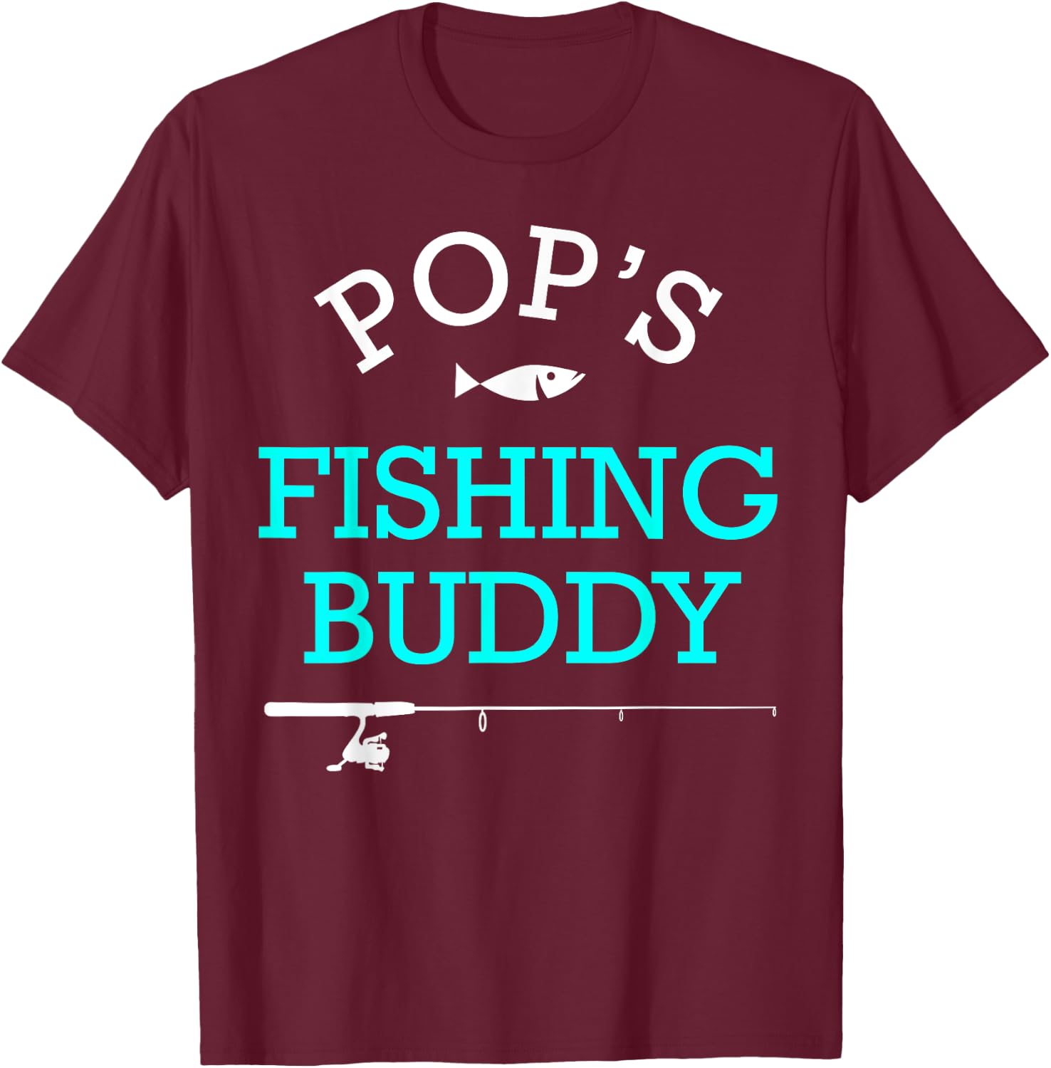 Pops Fishing Buddy Shirt Cute Kids Gift T-Shirt - T-Shirt | Maroon