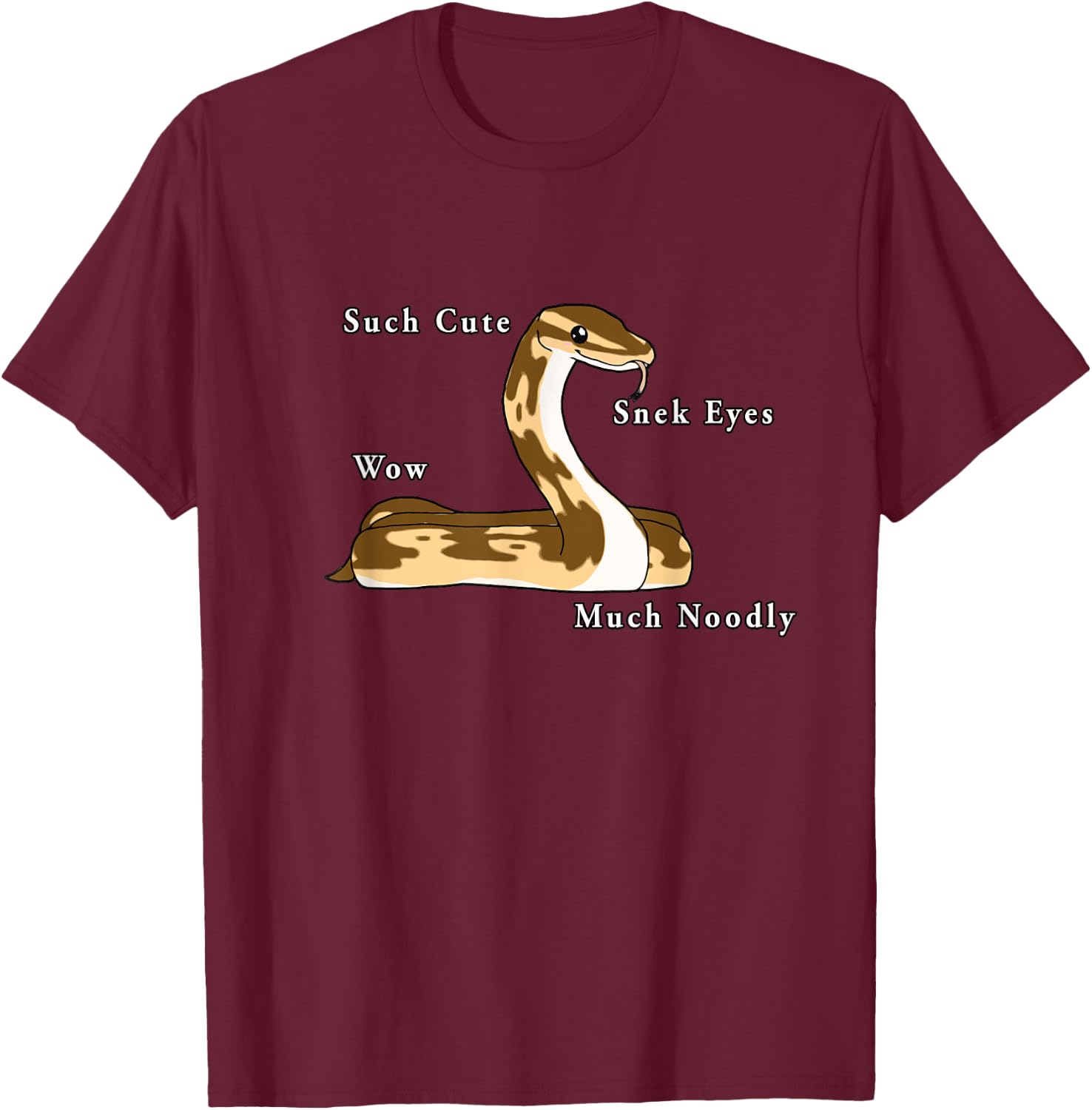 Cute Ball Python Snake T-Shirt - T-Shirt | Maroon