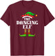 Dancing Elf Matching Family Group Christmas Party Pyjamas T-Shirt - T-Shirt | Maroon