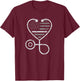 Corrections Nurse Thin Grey Line Heart Flag T-Shirt - T-Shirt | Maroon