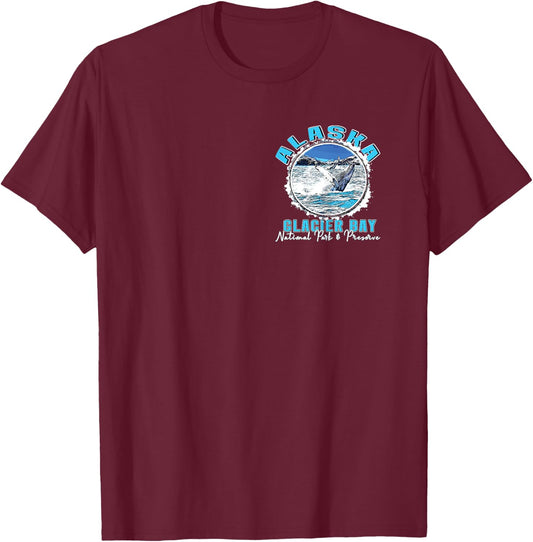 Glacier Bay National Park Preserve Alaska 2 sided Souvenir T-Shirt - T-Shirt | Maroon