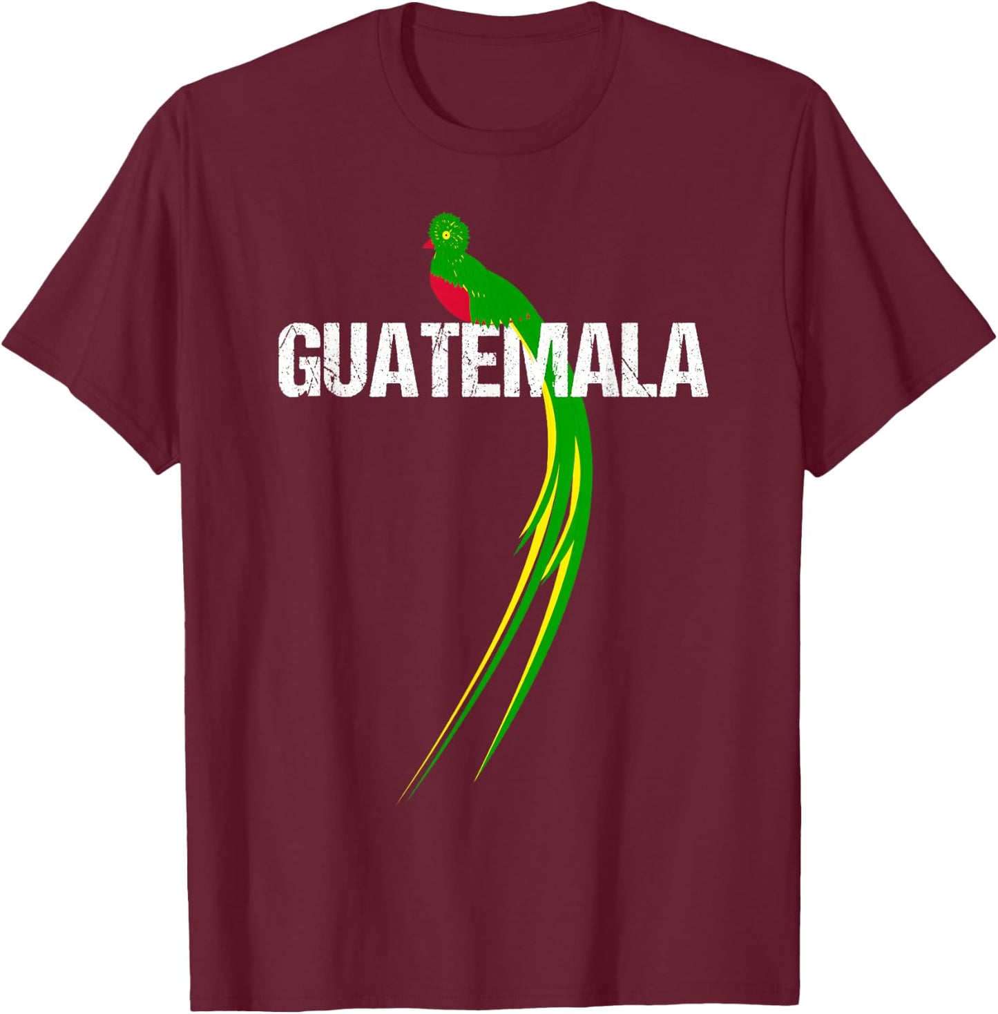 Quetzal The National Bird of Guatemala T-Shirt - T-Shirt | Maroon