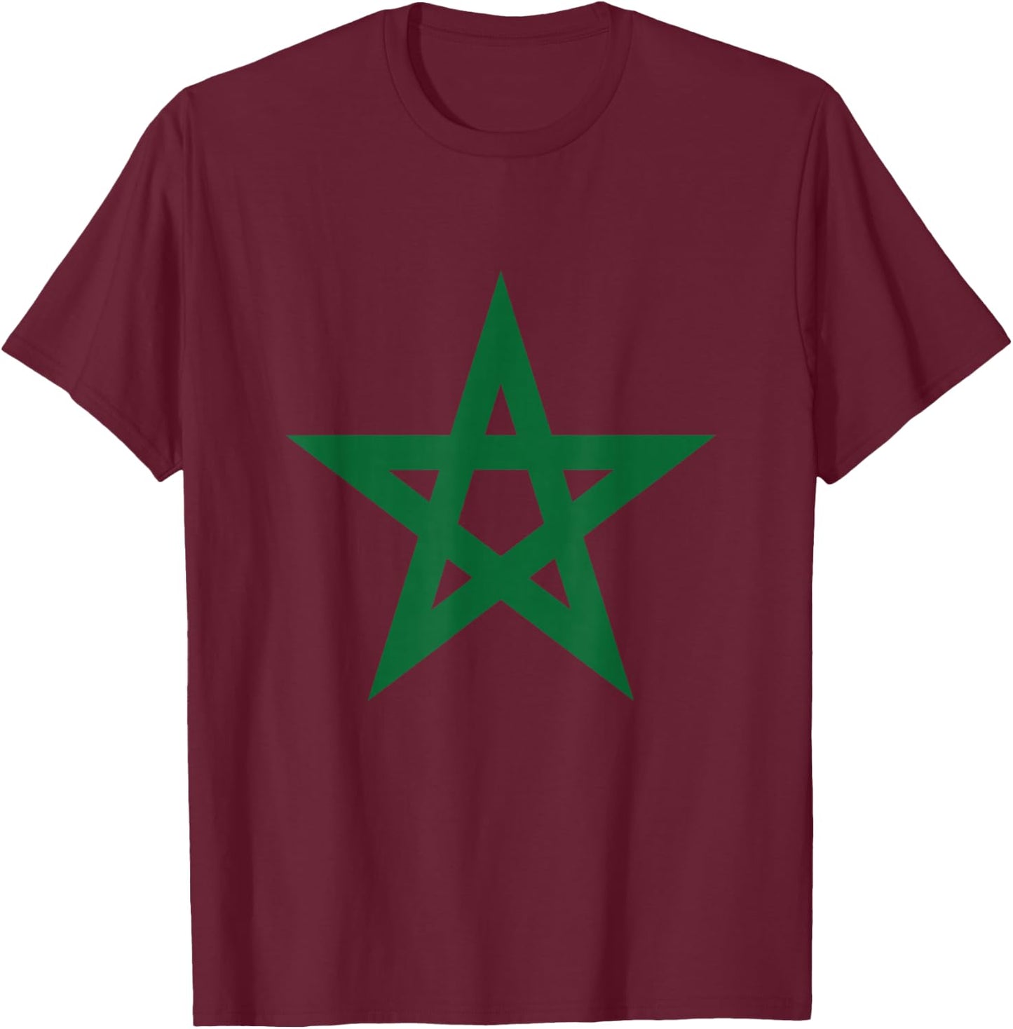Morocco Moroccan Star Flag Football Jersey T-Shirt - T-Shirt | Maroon