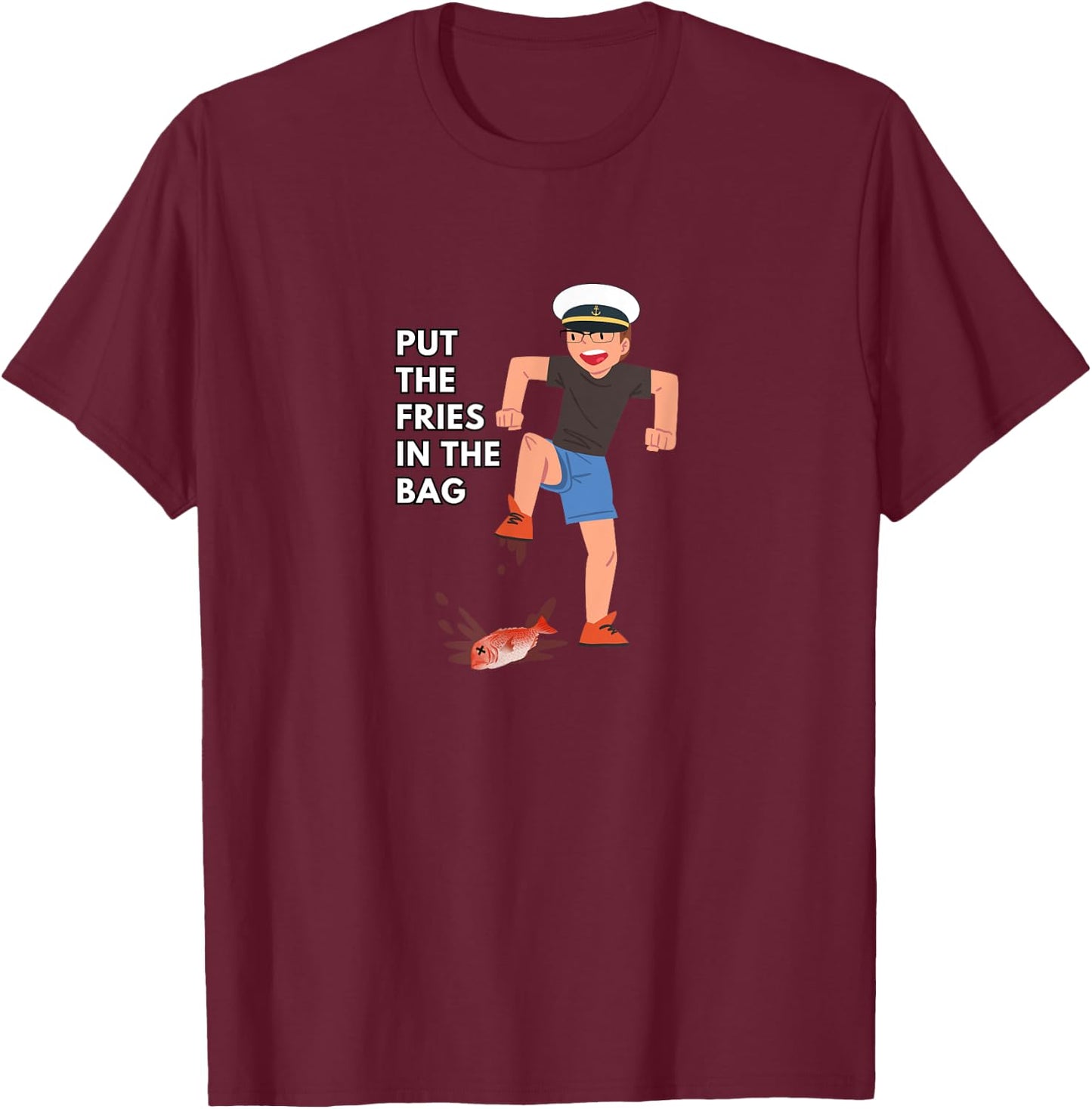 Put the Fries in the Bag - Josh Block Wots T-Shirt - T-Shirt | Maroon