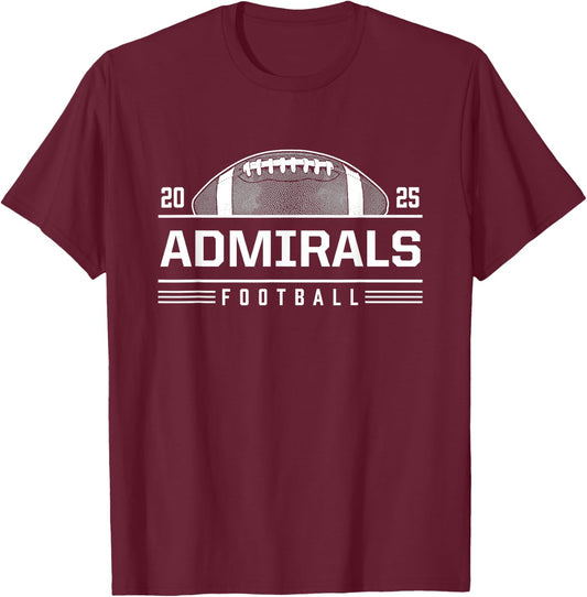 Admirals Danville Football 2025 HS T-Shirt - T-Shirt | Maroon