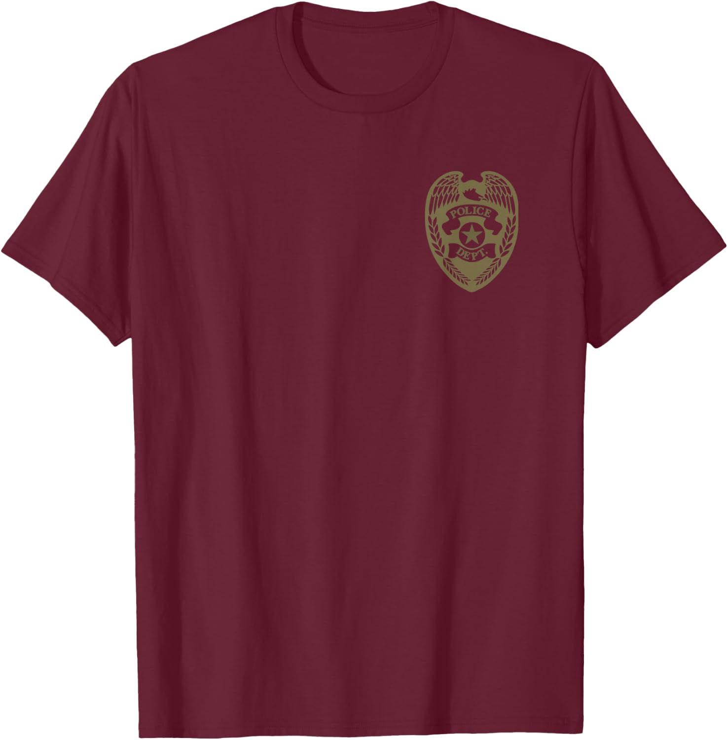 Police Costume for Kids Youth Adults Badge Sheriff T Shirt T-Shirt - T-Shirt | Maroon