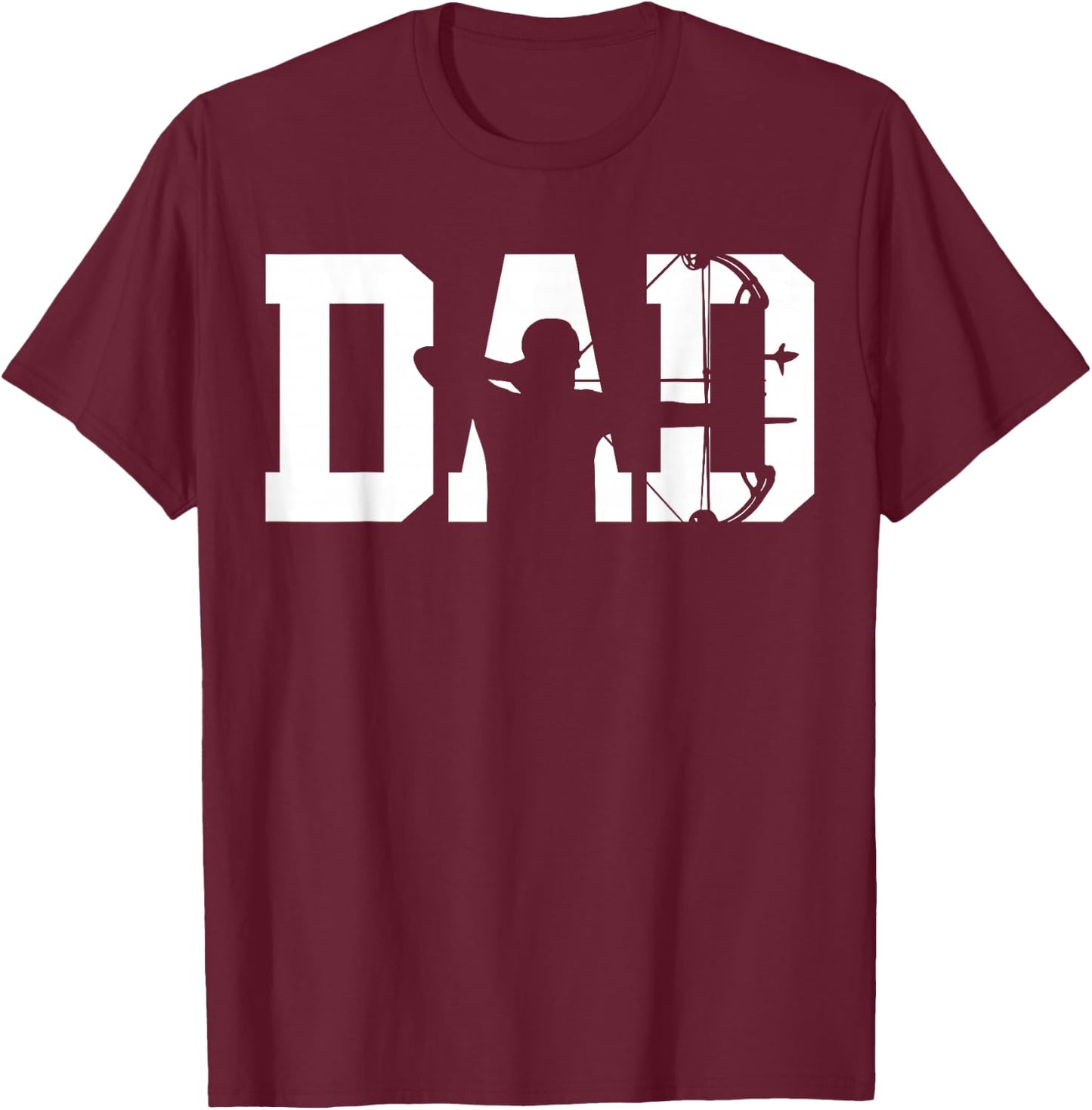 Archery Bow Hunting Dad Fathers Day T-Shirt - T-Shirt | Maroon