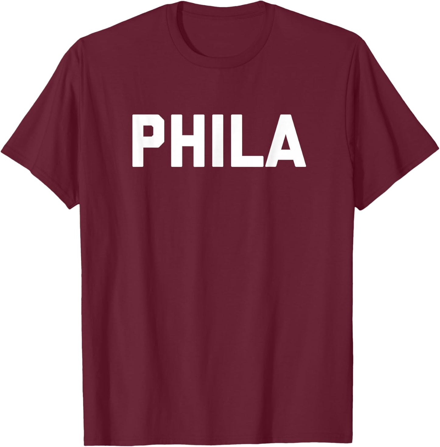 PHILA Philadelphia Pennsylvania Philly Retro Vintage - Black, Small T-Shirt - T-Shirt | Maroon