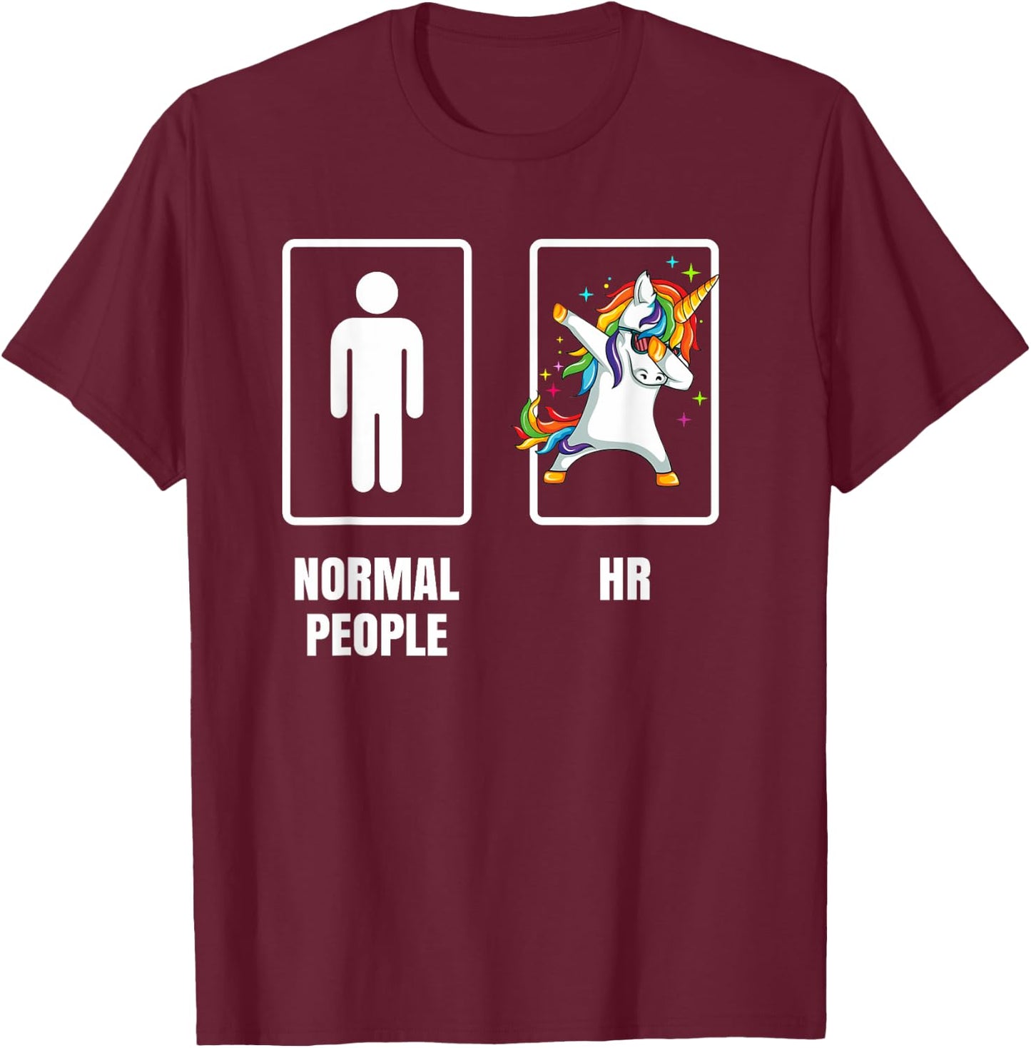 Dabbing Unicorn Boss & HR Human Resource Manager Office T-Shirt - T-Shirt | Maroon