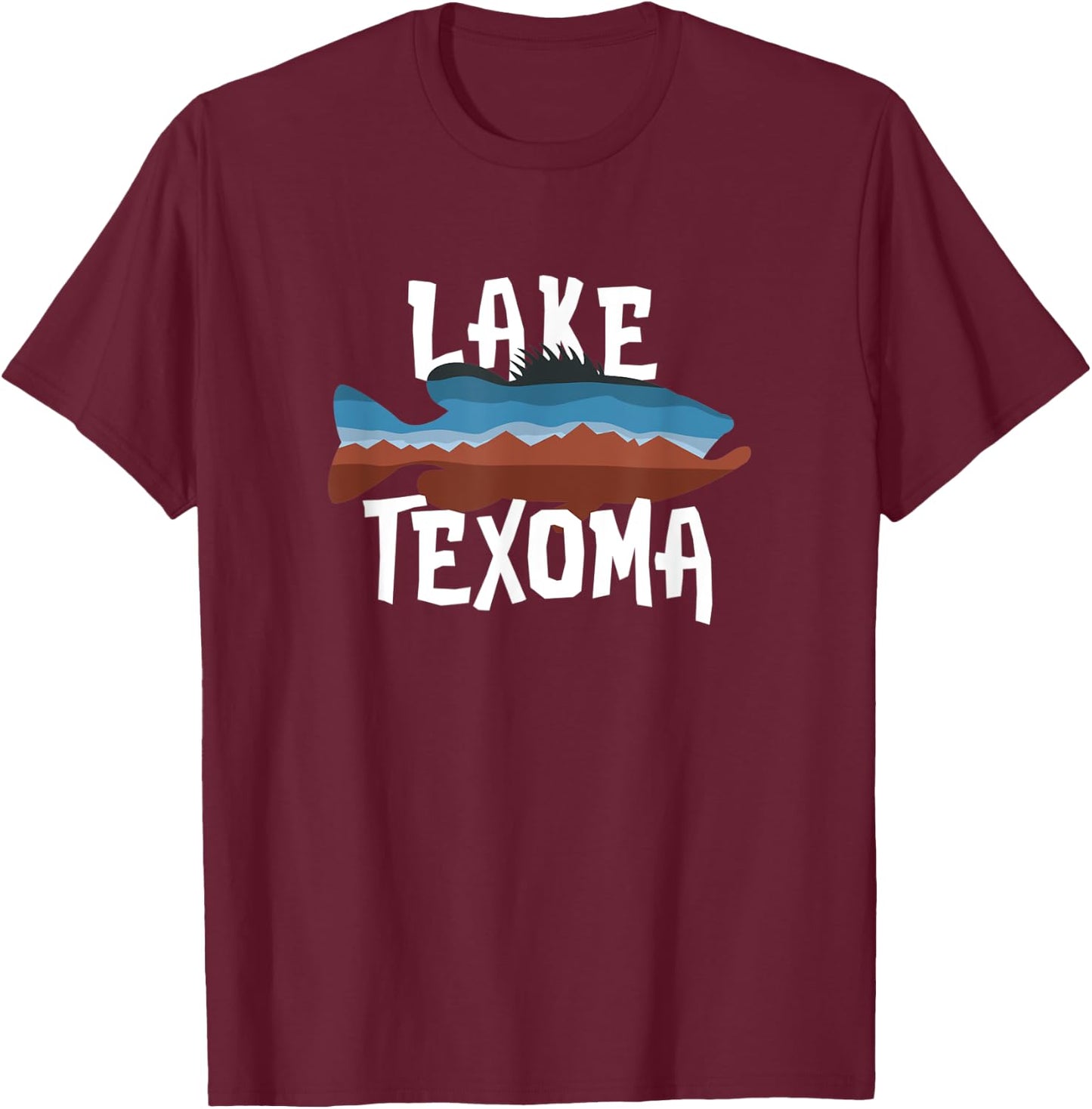 Lake Texoma Largemouth Bass T-Shirt - T-Shirt | Maroon