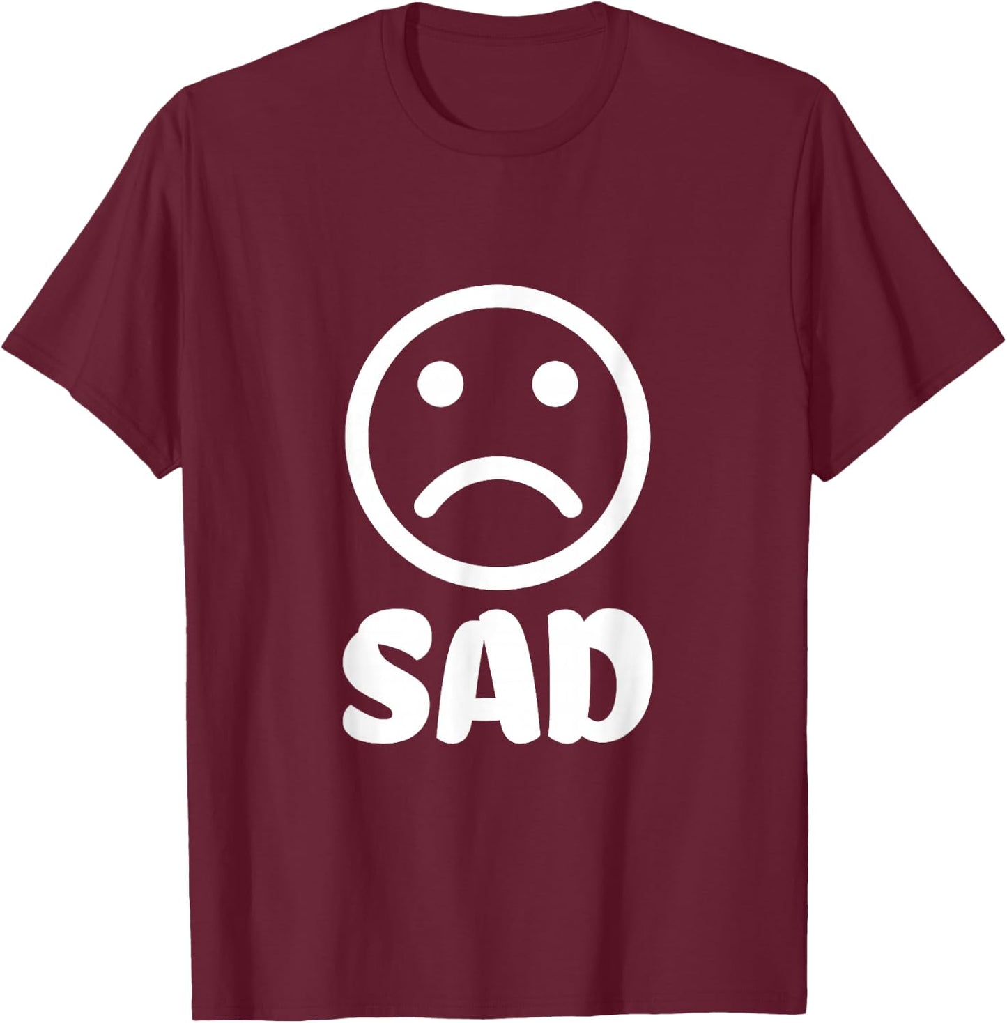 Sad Face T-Shirt - T-Shirt | Maroon