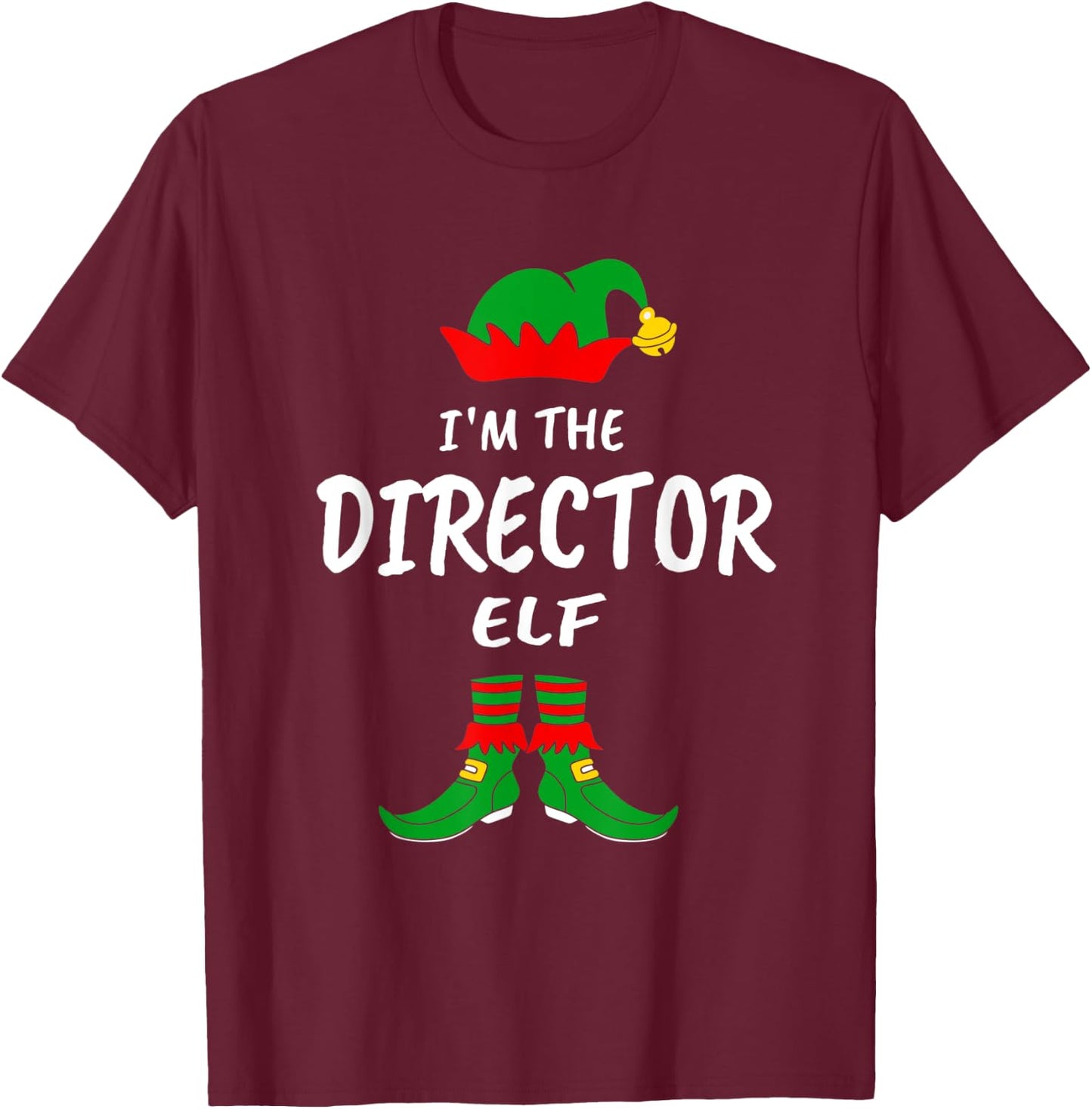 I'm The Director Elf Cute Matching Family Pajamas Christmas T-Shirt - T-Shirt | Maroon