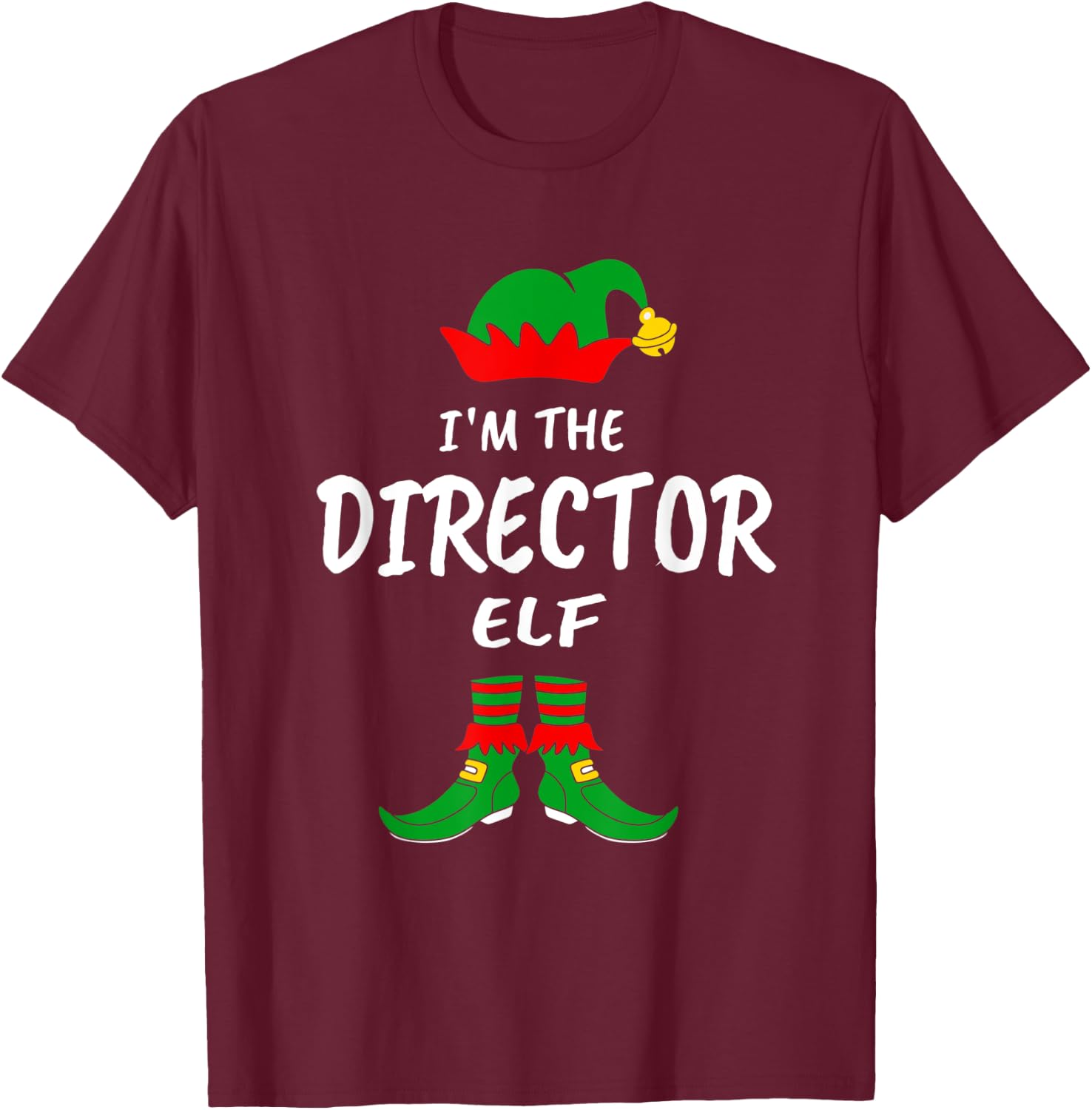 I'm The Director Elf Cute Matching Family Pajamas Christmas T-Shirt - T-Shirt | Maroon