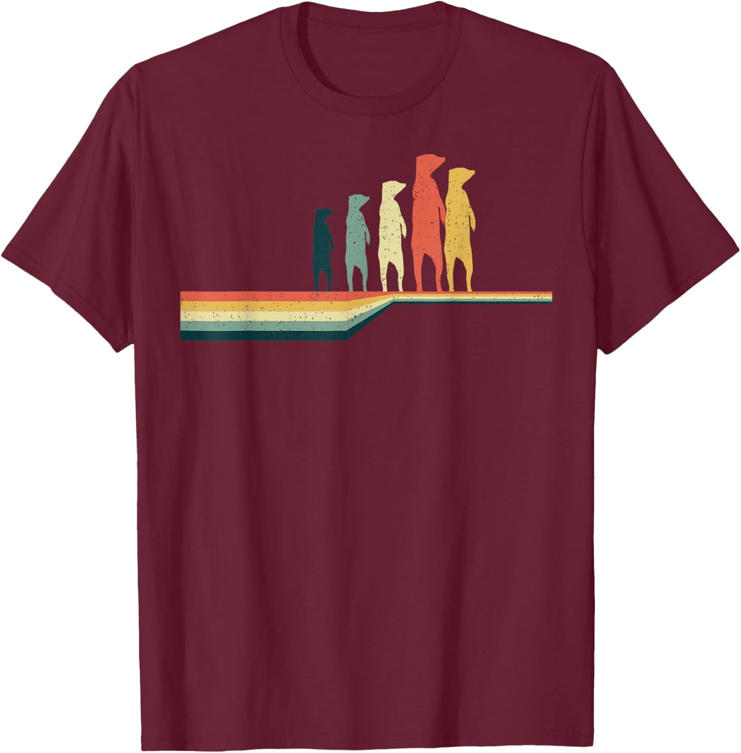 MEERKAT Vintage Retro Style Cute Pet Gifts T-Shirt - T-Shirt | Maroon