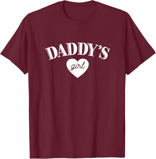 Daddys Girl T Shirt Cute Daughter Love Dad Gift T-Shirt - T-Shirt | Maroon