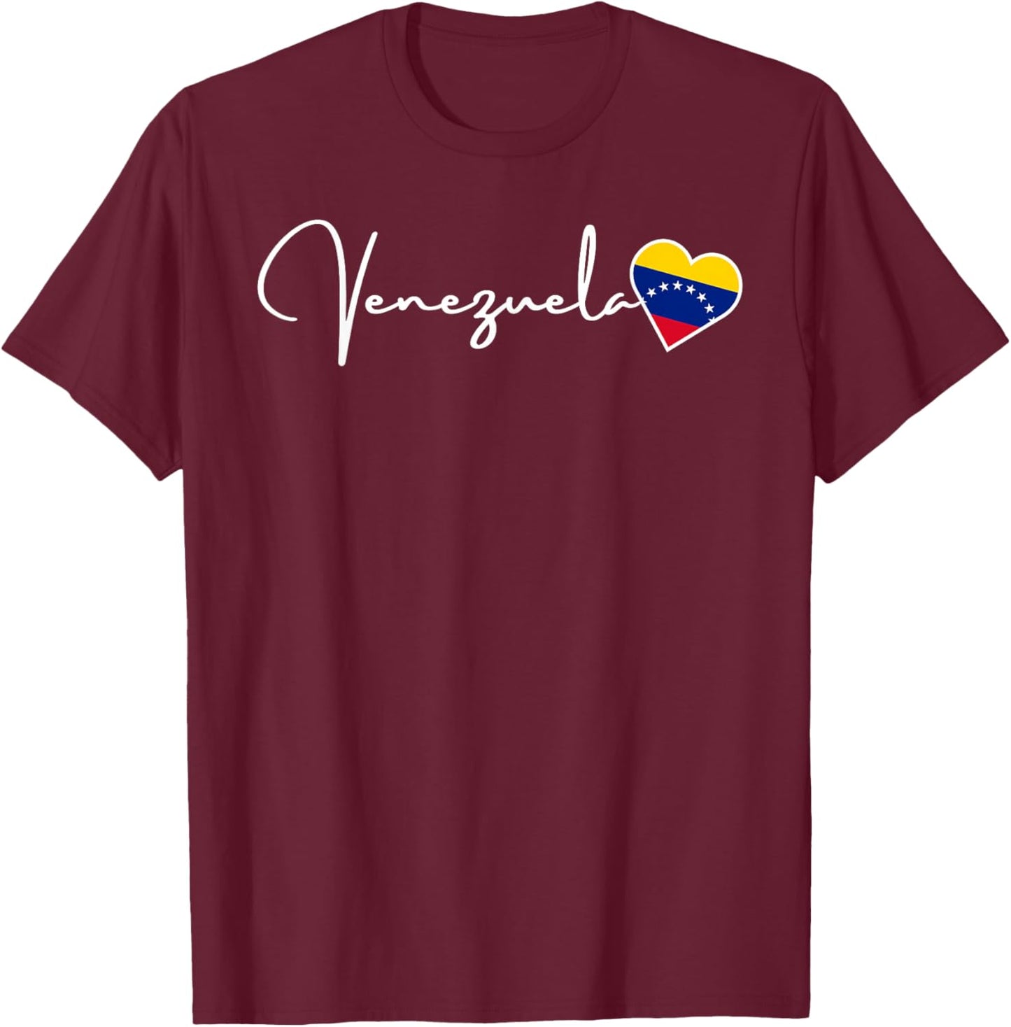 Venezuela Heart Flag Pride Heritage Venezuela T-Shirt - T-Shirt | Maroon
