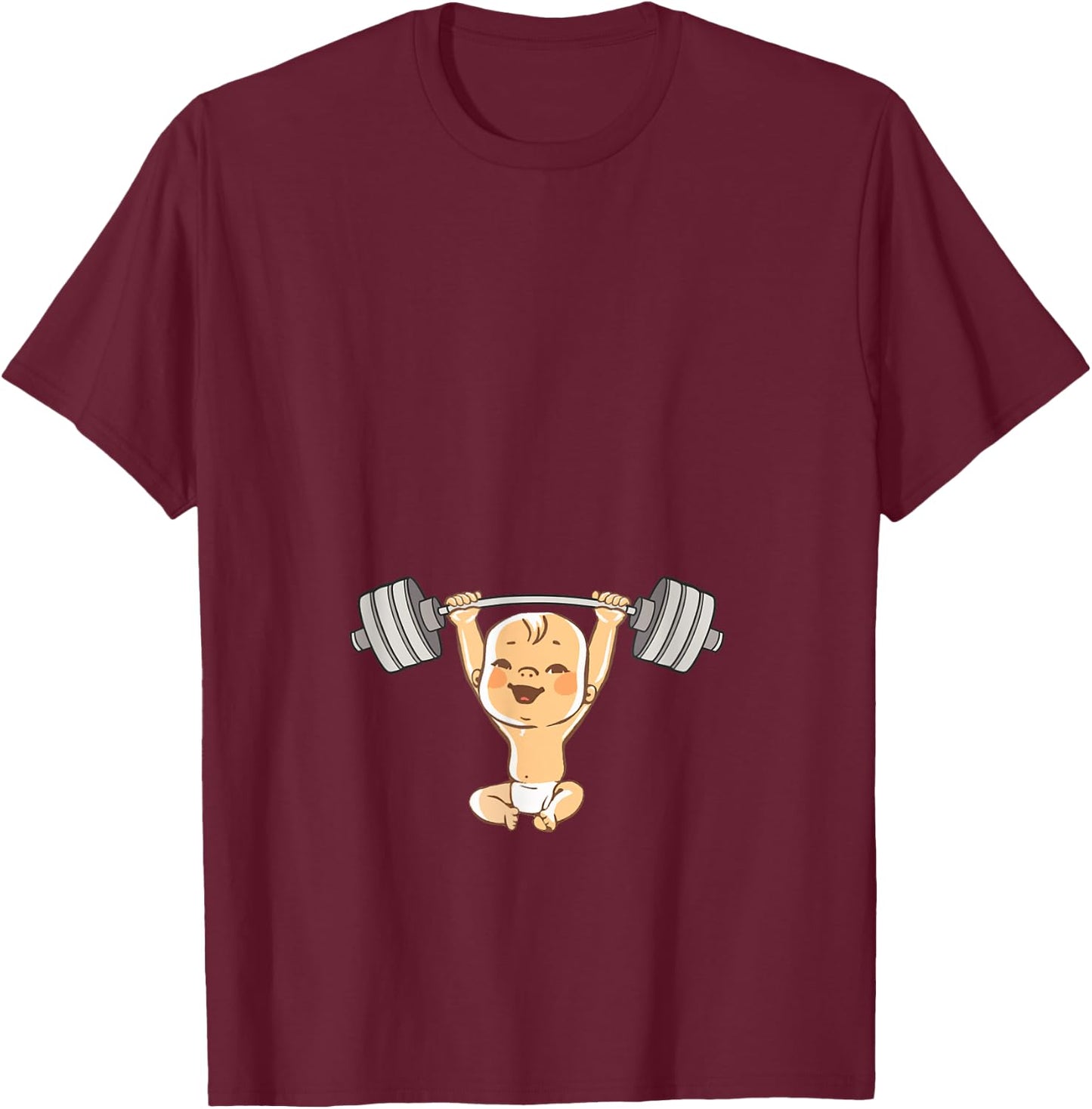 Baby Dumbbell Pregnancy Workout Shirt T-Shirt - T-Shirt | Maroon