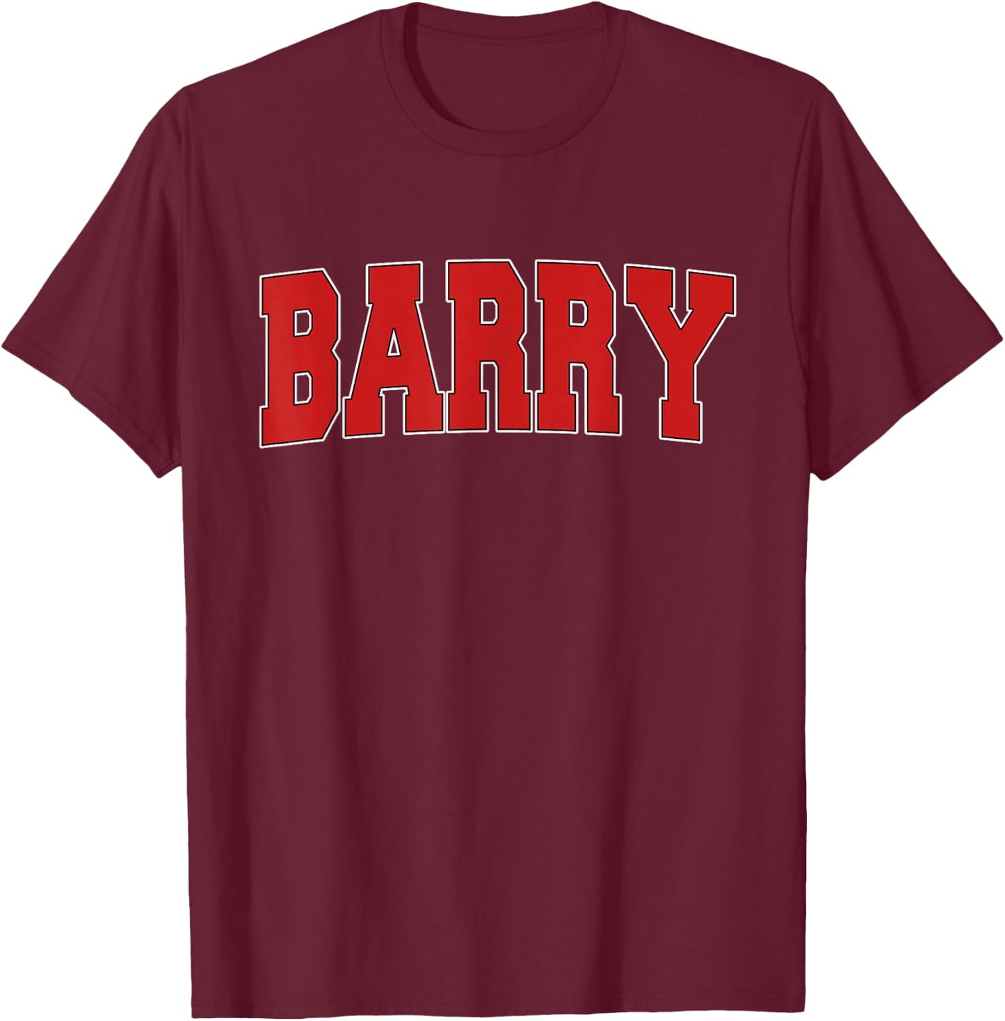 BARRY UNITED KINGDOM Varsity Style Vintage Retro UK Sports T-Shirt - T-Shirt | Maroon