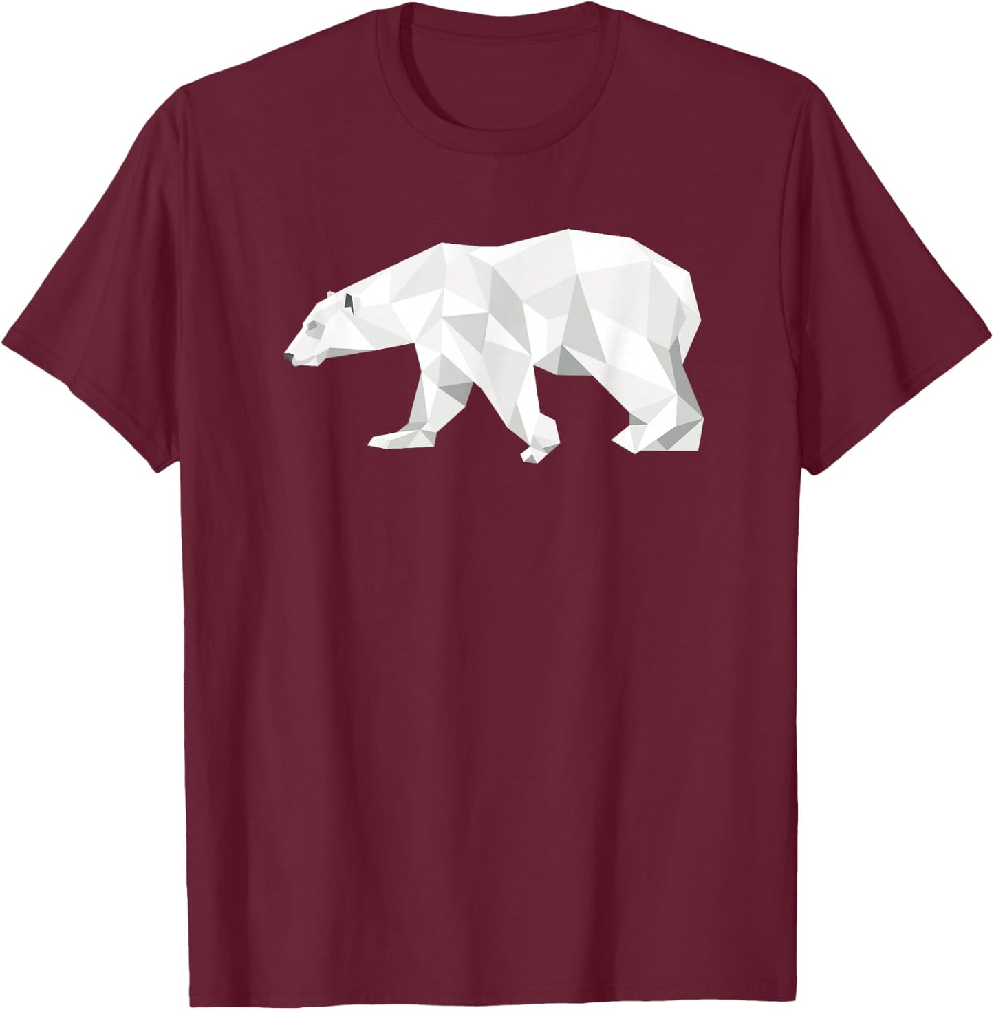 Cool Polar Bear Geometric Pattern Boho Art Christmas Animal T-Shirt - T-Shirt | Maroon