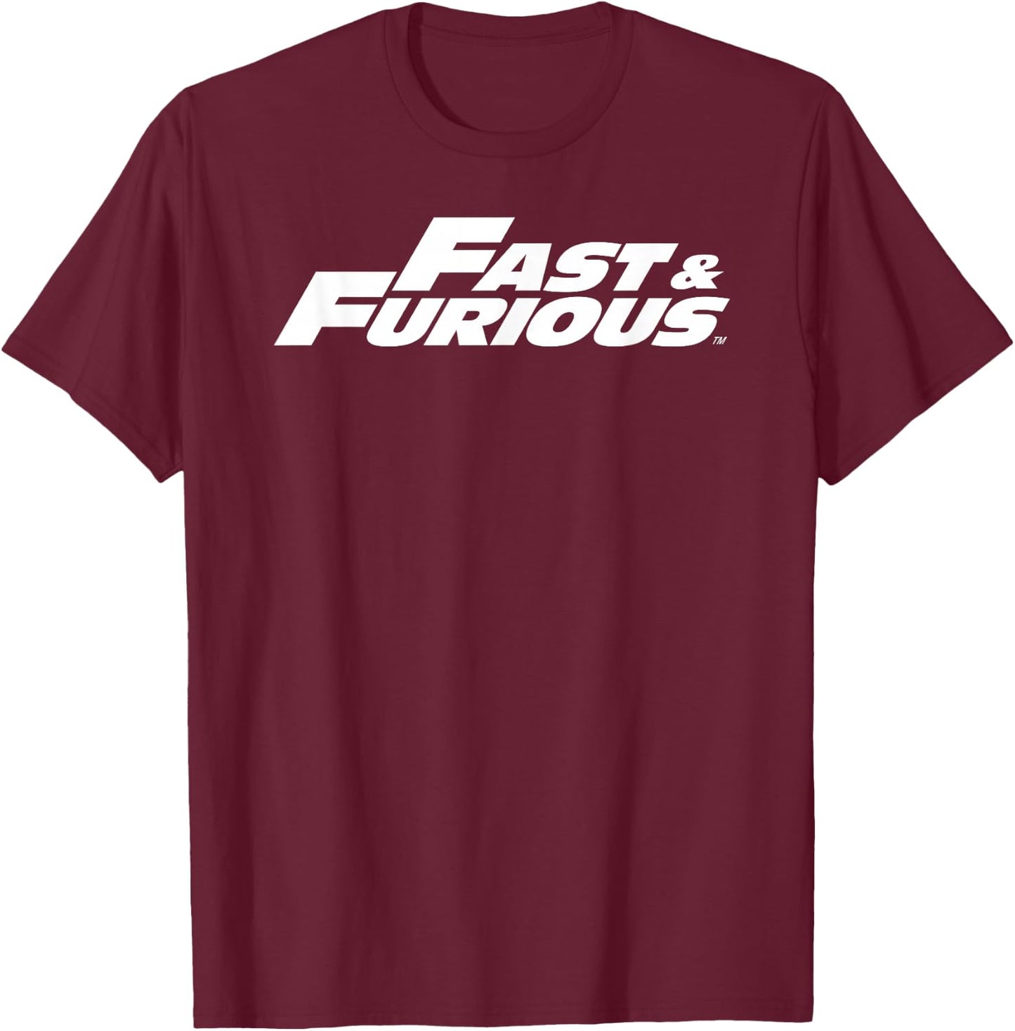 Fast & Furious Classic White Logo T-Shirt - T-Shirt | Maroon