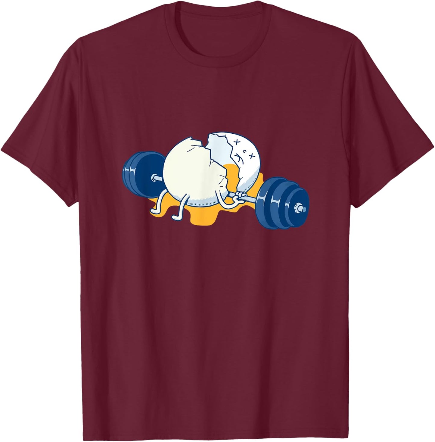 Weightlifting Accident Gym Funny Egg T-Shirt - T-Shirt | Maroon