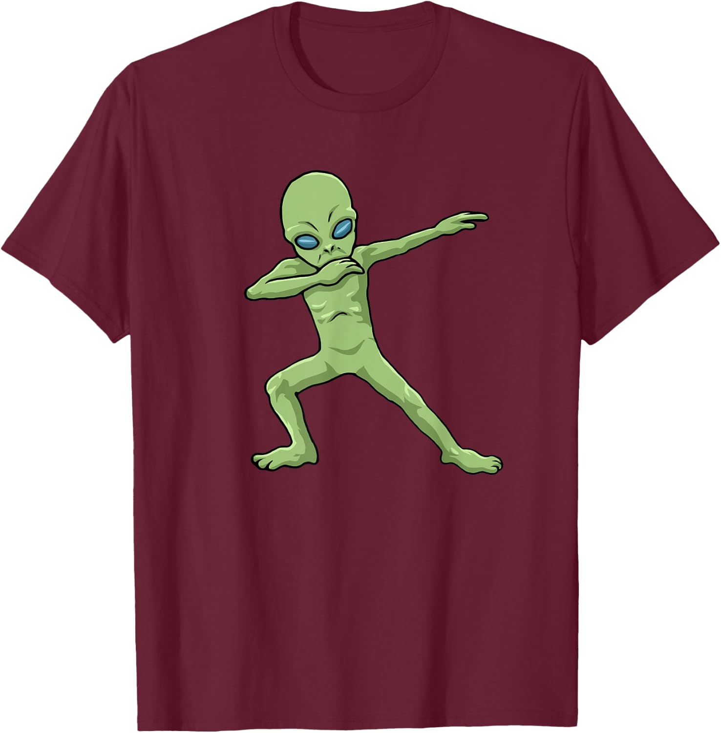 Funny Halloween Clothing Dabbing Alien - Men's Black Short Sleeve Classic Fit - Small T-Shirt - T-Shirt | Maroon